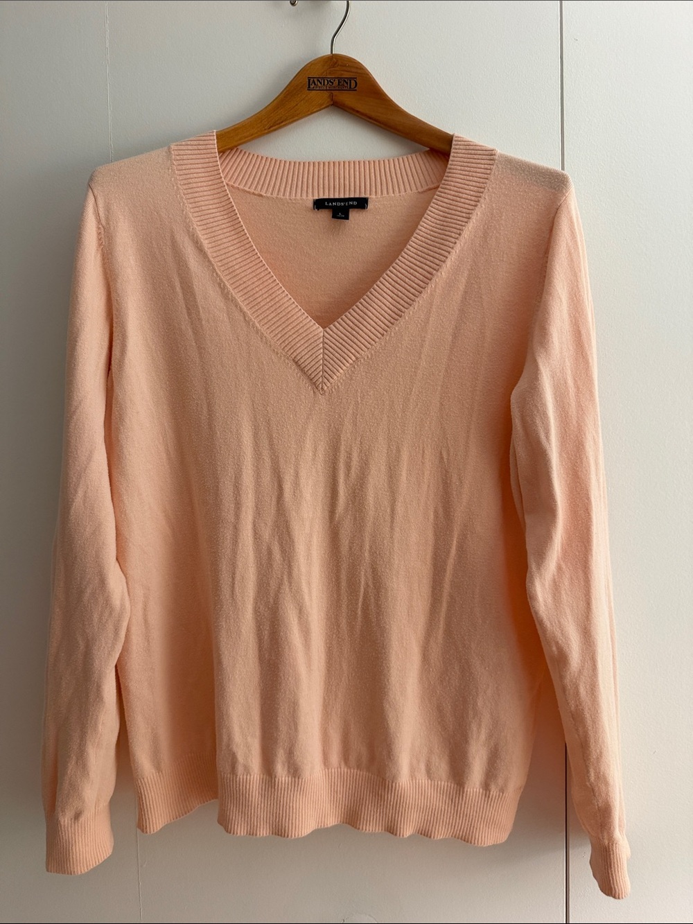 Lands' End Women's V-Neck Sweater — Rose